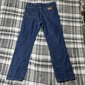 VTG Wrangler Jeans Mens 38x34 Blue Cowboy Cut 13MWZ‎ Western Dark Wash